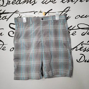 PGA Tour Apparel Gray Plaid Golf Shorts with Expandable Active Waistband